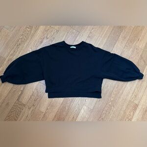 Zenana Black Crop Sweatshirt